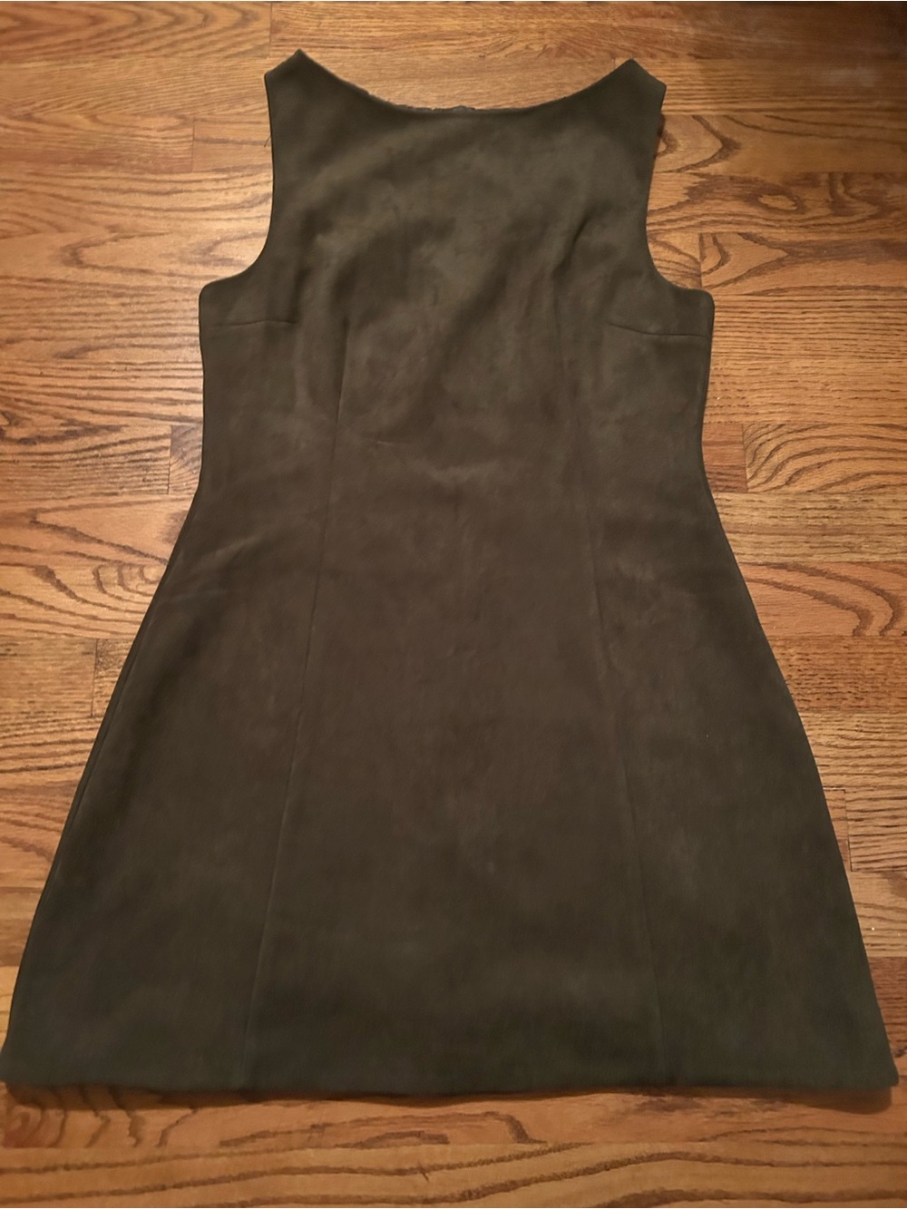 Sofie the Label Women’s Sz M Faux Suede Dark Olive Green A-Line Dress